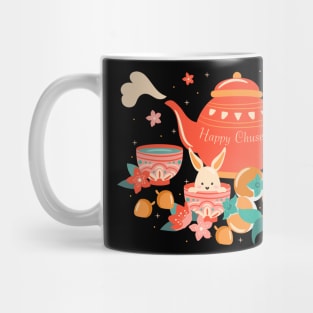 Chuseok Mid-Autumn Festival Teapot and Bunnies Mug